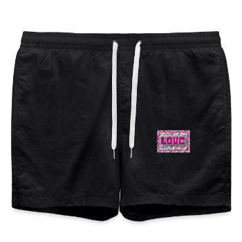 PAAR. ICH HABE GERADE GEHEIRATET. Junggesellinnenabschied. HEILIGER VALENTINSTAG. MARIES - Badeshorts - Schwarz - Vorne - AI Model Male 185 light (185cm)