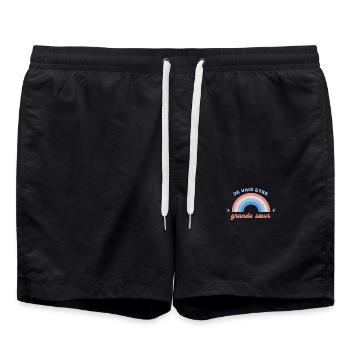 Ich werde eine große Schwester sein - Badeshorts - Schwarz - Vorne - AI Model Male 185 light (185cm)