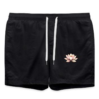 Lotus Flower - Swim Trunks - black - Front - AI Model Male 185 light (185cm)