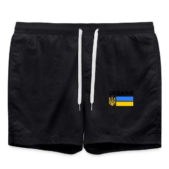 Ukraine - Badeshorts - Schwarz - Vorne - AI Model Male 185 light (185cm)