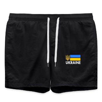 Ukraine - Badeshorts - Schwarz - Vorne - AI Model Male 185 light (185cm)