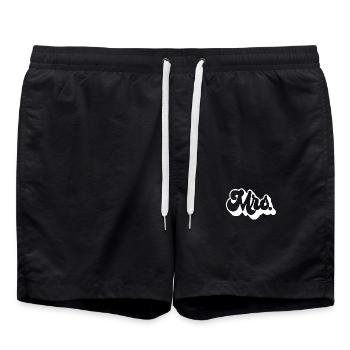 Mrs. Matching Paar Verlobung Hochzeit Flitterwochen - Badeshorts - Schwarz - Vorne - AI Model Male 185 light (185cm)