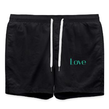 ICH HABE GERADE GEHEIRATET. Junggesellinnenabschied. HEILIGER VALENTINSTAG. PAAR. LIEBE - Badeshorts - Schwarz - Vorne - AI Model Male 185 light (185cm)