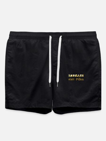 kamillen statt pillen - Badeshorts - Schwarz