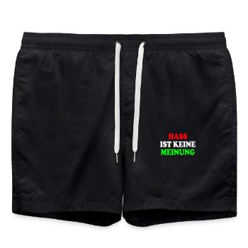 hass ist keine meinung - Badeshorts - Schwarz - Vorne - AI Model Male 185 light (185cm)