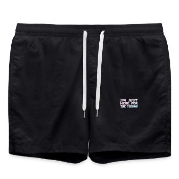 Techno I'm only here for the techno - Swim Trunks - black - Front - AI Model Male 185 light (185cm)