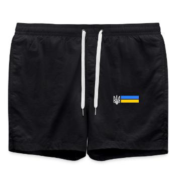 Ukraine - Badeshorts - Schwarz - Vorne - AI Model Male 185 light (185cm)