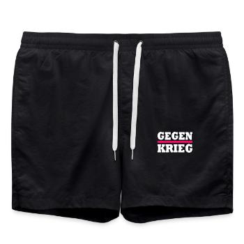 Gegen krieg - Badeshorts - Schwarz - Vorne - AI Model Male 185 light (185cm)