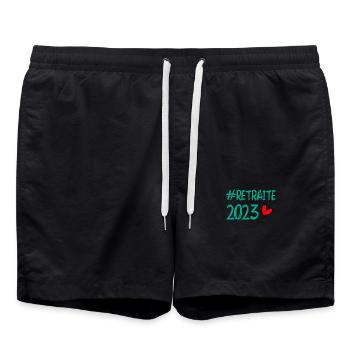 RETRAITE. BONNE RETRAITE. JOYEUSE RETRAITE. COEUR - Short de bain - noir - Devant - AI Model Male 185 light (185cm)