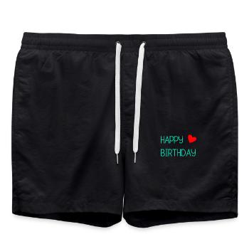 ALLES GUTE ZUM GEBURTSTAG!. ALLES GUTE ZUM GEBURTSTAG!. JAHRESTAG. - Badeshorts - Schwarz - Vorne - AI Model Male 185 light (185cm)