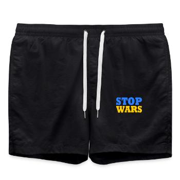 Stop war - Short de bain - noir - Devant - AI Model Male 185 light (185cm)