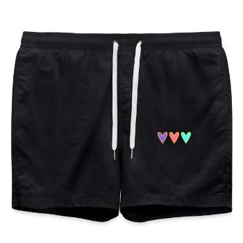 HEART. HEARTS. SAINT VALENTINE. LOVE. LOVE. CHRISTMAS - Swim Trunks - black - Front - AI Model Male 185 light (185cm)