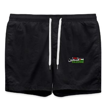 Free palestine فلسطين Palestine - Short de bain - noir - Devant - AI Model Male 185 light (185cm)