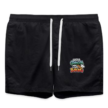 Grandpa is a baker, our grandpa likes to bake - Swim Trunks - black - Front - AI Model Male 185 light (185cm)