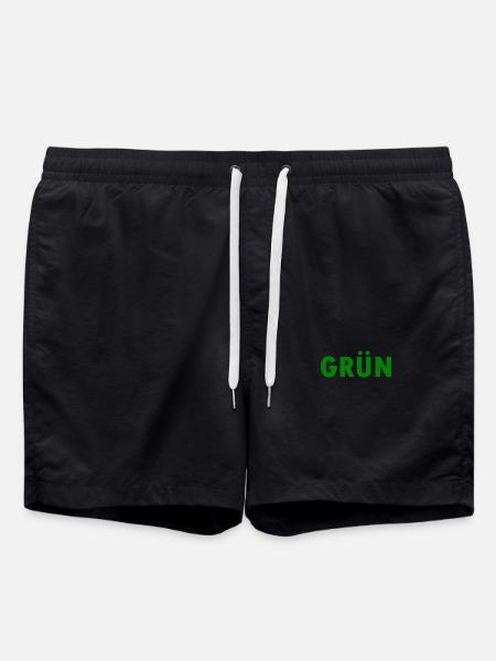 Grün - Badeshorts - Schwarz