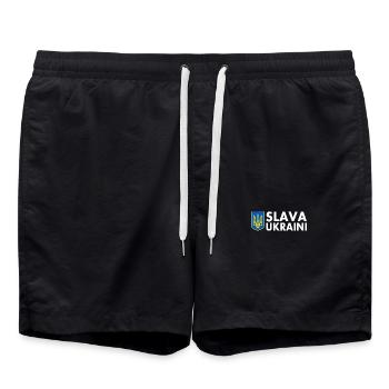 Slava ukraini - Swim Trunks - black - Front - AI Model Male 185 light (185cm)