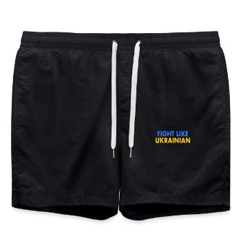 Fight like ukrainian - Badeshorts - Schwarz - Vorne - AI Model Male 185 light (185cm)