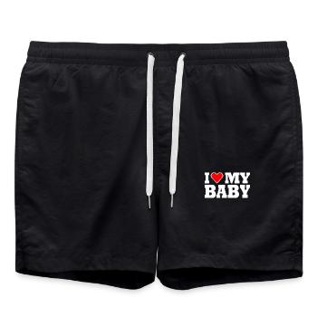 I love my baby - Short de bain - noir - Devant - AI Model Male 185 light (185cm)