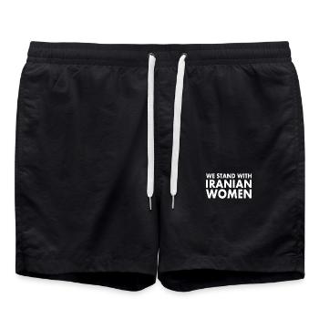 We stand with iranian women - Short de bain - noir - Devant - AI Model Male 185 light (185cm)
