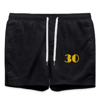 30 JAHRE. 30. 30. JAHRESTAG. 30-JÄHRIGES JUBILÄUM - Badeshorts - Schwarz - Vorne - AI Model Male 185 light (185cm)
