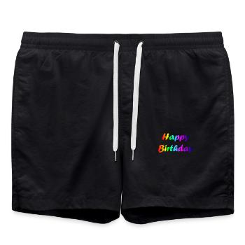 ALLES GUTE ZUM GEBURTSTAG!. ALLES GUTE ZUM GEBURTSTAG!. JAHRESTAG. - Badeshorts - Schwarz - Vorne - AI Model Male 185 light (185cm)