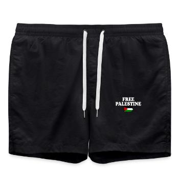 Free palestine - Swim Trunks - black - Front - AI Model Male 185 light (185cm)