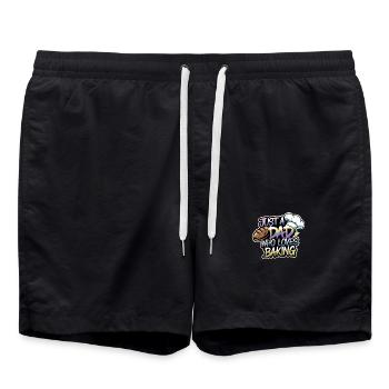 Dad loves to bake bread - Dad is our baker - Swim Trunks - black - Front - AI Model Male 185 light (185cm)