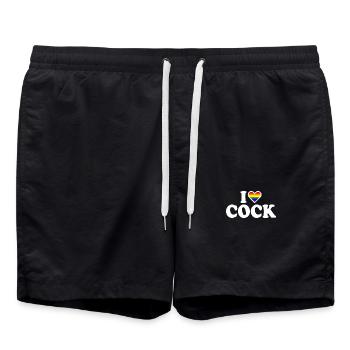 I love cock - Swim Trunks - black - Front - AI Model Male 185 light (185cm)