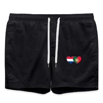 Cœur de drapeau du Portugal de Hollande - Short de bain - noir - Devant - AI Model Male 185 light (185cm)