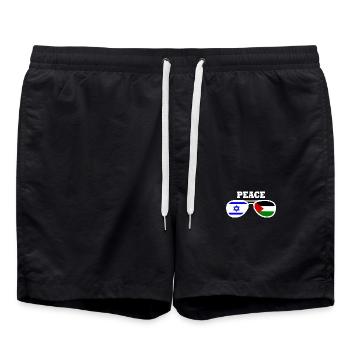 Free Palestine Israel peace - Swim Trunks - black - Front - AI Model Male 185 light (185cm)