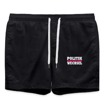 politikwechsel - Badeshorts - Schwarz - Vorne - AI Model Male 185 light (185cm)
