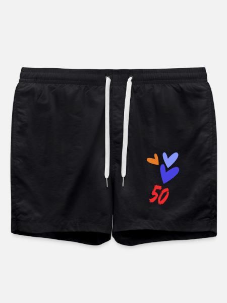 50. 50 ANS. 50e ANNIVERSAIRE. ANNIVERSAIRE 50 ANS. - Short de bain - noir