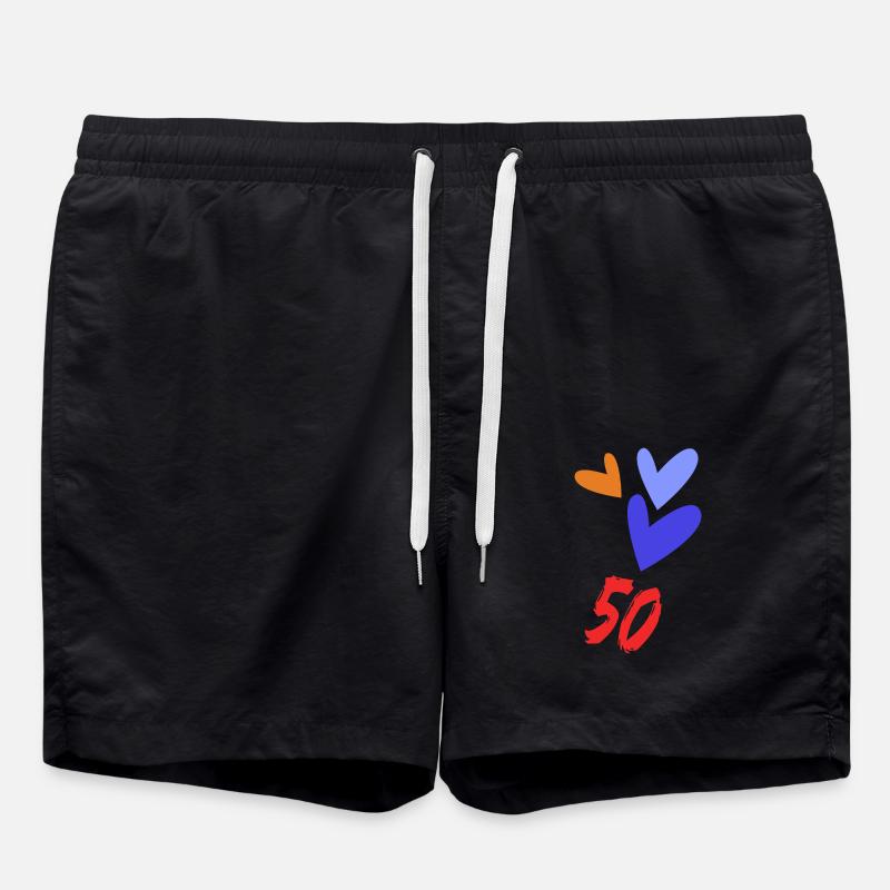 50. 50 ANS. 50e ANNIVERSAIRE. ANNIVERSAIRE 50 ANS. - Short de bain - noir