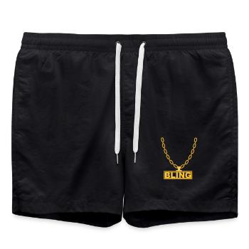 necklace bling collier - Short de bain - noir - Devant - AI Model Male 185 light (185cm)
