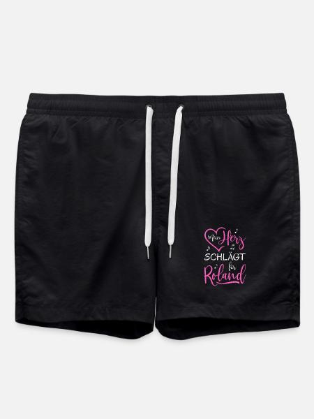 Mein Herz schlägt für Roland - Badeshorts - Schwarz
