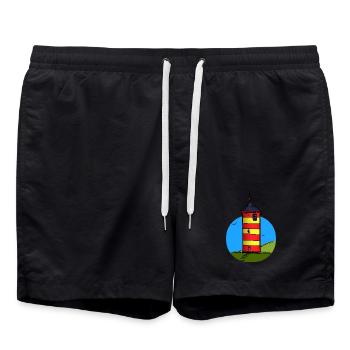 Leuchtturm Pilsum Wahrzeichen - Badeshorts - Schwarz - Vorne - AI Model Male 185 light (185cm)