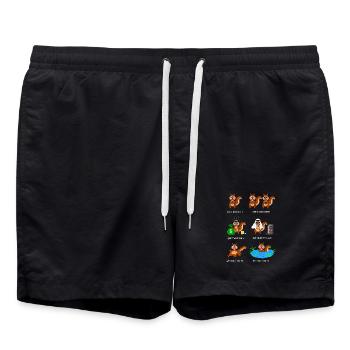 squirrels, rich squirrels, sheikh squirrels, - Swim Trunks - black - Front - AI Model Male 185 light (185cm)