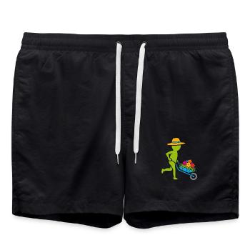Gärtner / Gärtnerin - bunt - Badeshorts - Schwarz - Vorne - AI Model Male 185 light (185cm)