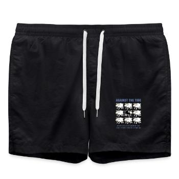 Gegen den Strom - Badeshorts - Schwarz - Vorne - AI Model Male 185 light (185cm)
