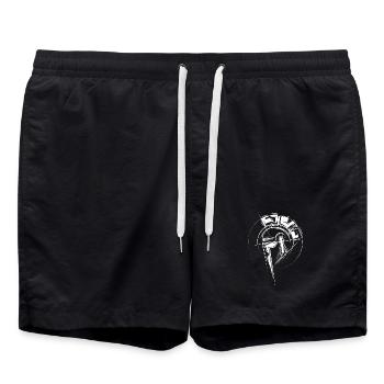 Gladiator Illustration Fighter Helm Römer Symbol - Badeshorts - Schwarz - Vorne - AI Model Male 185 light (185cm)