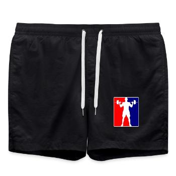 Bodybuilder Fitness Logo - Short de bain - noir - Devant - AI Model Male 185 light (185cm)