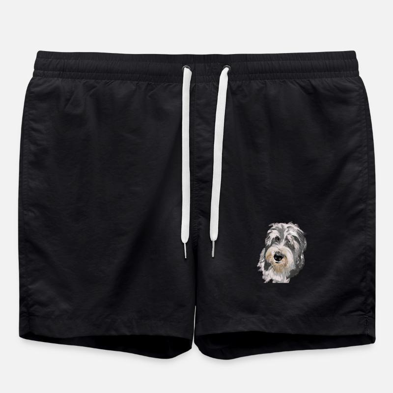Bearded Collie - Swim Trunks - black