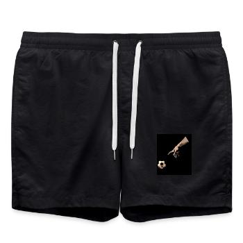 Illustration surréaliste de main et de ballons de football - Short de bain - noir - Devant - AI Model Male 185 light (185cm)