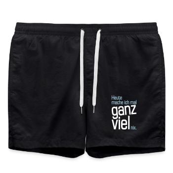 Heute mache ich mal ganz viel nix - Badeshorts - Schwarz - Vorne - AI Model Male 185 light (185cm)
