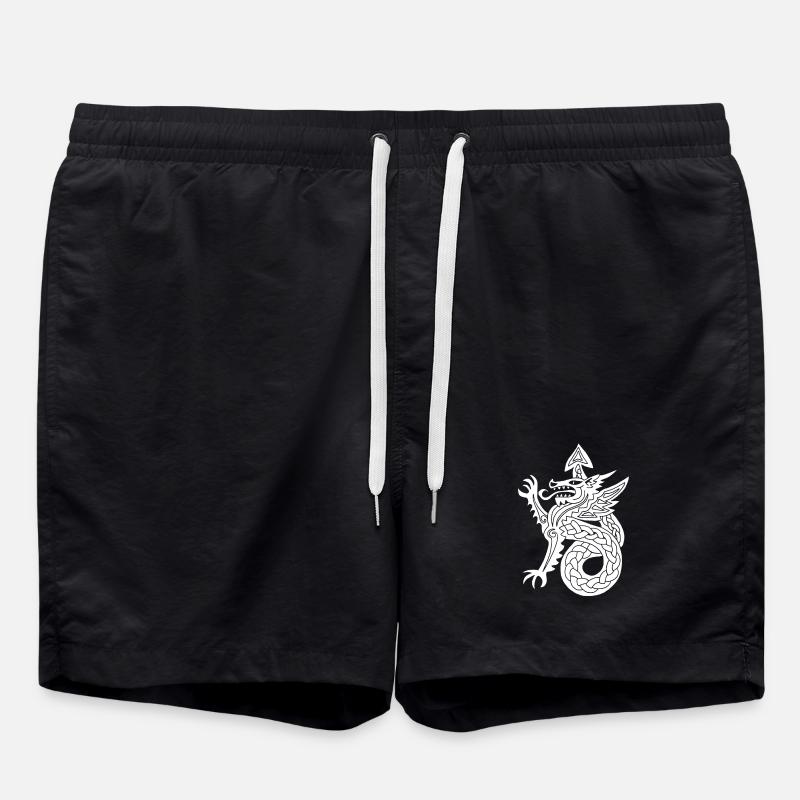 White Dragon - Swim Trunks - black