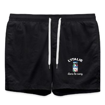 L'Italie dans le sang Cadeau Italien et Italienne - Short de bain - noir - Devant - AI Model Male 185 light (185cm)