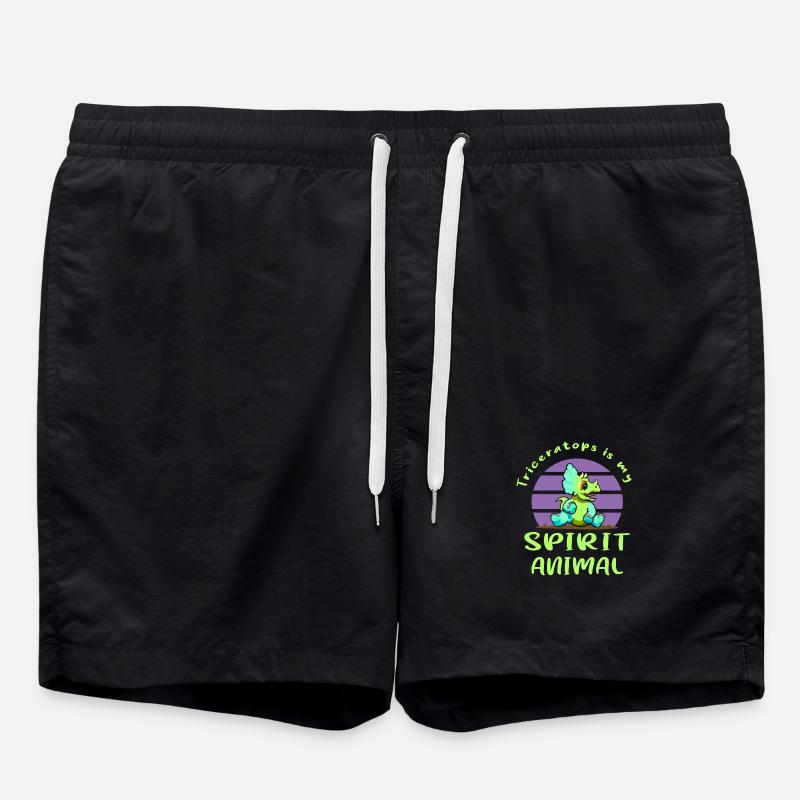 Triceratops - Swim Trunks - black