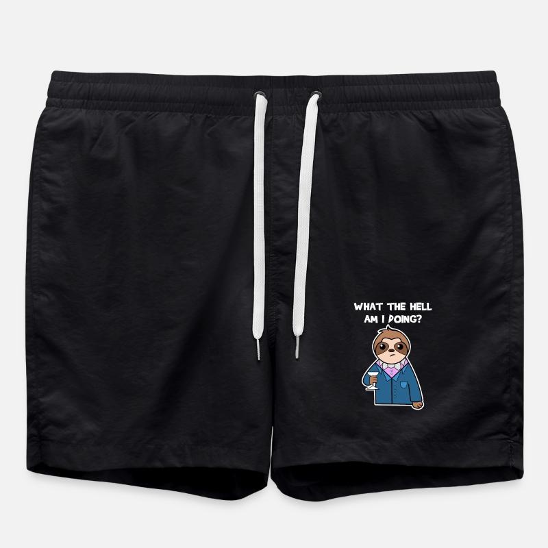 Tier Faultier Relax Urwaldbewohner Statement - Badeshorts - Schwarz