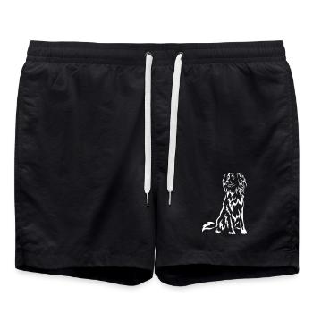 Duck Tolling Retriever "Black Edition" - Swim Trunks - black - Front - AI Model Male 185 light (185cm)
