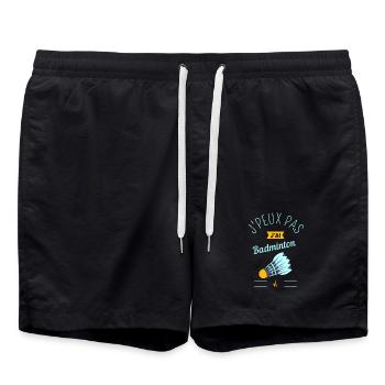 J Peux pas j ai Badminton jaune - Short de bain - noir - Devant - AI Model Male 185 light (185cm)